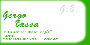 gergo bassa business card